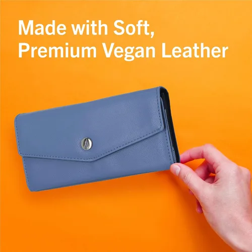 Vista 6 de Nautica Money Manager RFID - Cartera delgada y pequeña para mujer - Porta tarjetas de crédito con monedero y cartera con cremallera, organizador