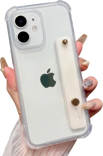 Vista 12 de Funda compatible con iPhone 11 Pro con soporte para correa, transparente Soporte de pulsera, TPU suave transparente, lazo de agarre ajustable