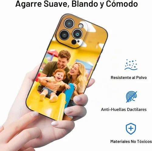 Vista 5 de Funda de teléfono personalizada para iPhone 17 16 15 14 13 12 11 (Air/Pro Max/Pro/Mini/XR/Plus/SE) – Funda de silicona líquida mate a prueba
