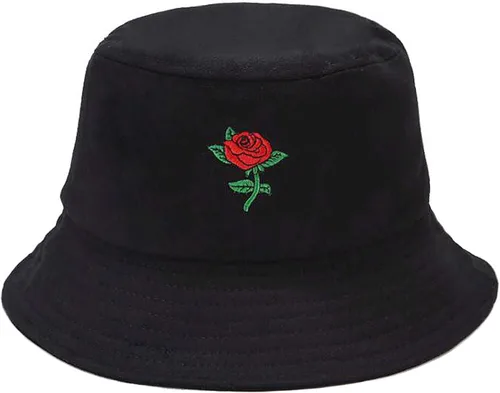 Vista 11 de XYIYI - Sombrero de pescador de algodón con bordado de moda, sombrero de cubo de playa para mujeres y niñas