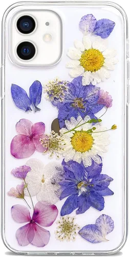 Vista 37 de Abbery - Funda diseñada para iPhone 12/12 Pro con purpurina, transparente y linda con diseño de mariposa, correa para la muñeca, brillante