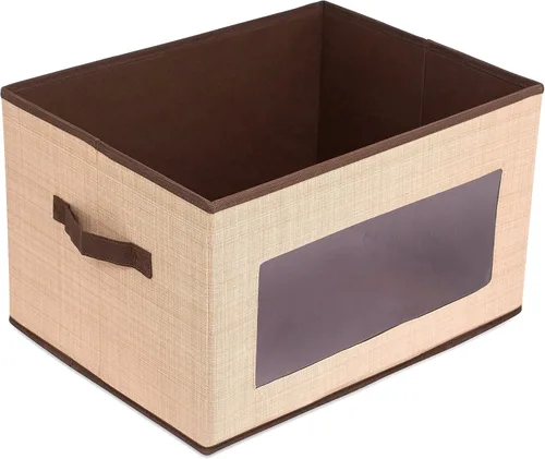 Vista 4 de Internet's Best Caja de almacenamiento con vidriera Marrón