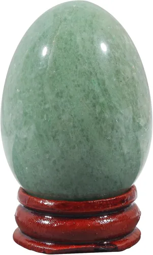 Vista 12 de Fekuar Figura de huevo de piedra, cristal curativo pulido, escultura de esfera de huevos de Pascua con soporte de madera, piedra de ojo de tigre