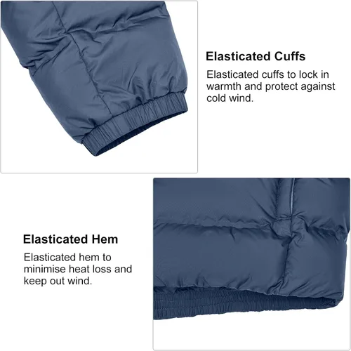 Vista 5 de Little Donkey Andy Men's Puffer Jacket Lightweight Warm Winter Coat With 4 Pockets Full Zip Windproof Insulated Hooded Jacket