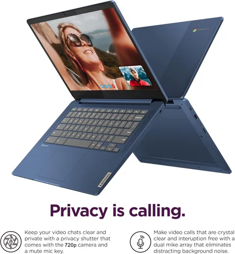 Vista 5 de Lenovo Chromebook 14 Laptop (pantalla táctil FHD de 14 pulgadas, procesador de 8 núcleos a 2.0 GHz, 4 GB de RAM, 128 GB