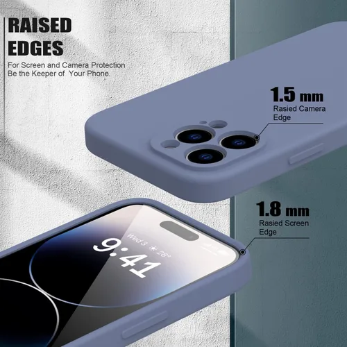Vista 5 de Goodon Funda para iPhone 14 Pro Max con protector de pantalla y protección de lente de cámara, goma de gel de silicona suave a prueba de golpes
