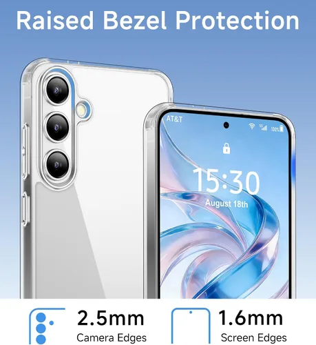 Vista 5 de USLAI Funda para Samsung Galaxy S24 Plus, antiamarilleo, transparente