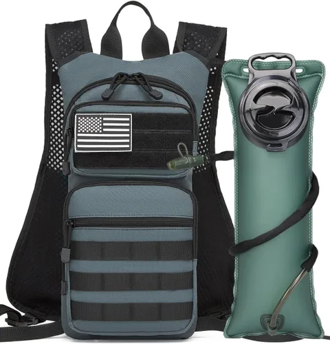 Vista 3 de Mochila de Hidratación Aislada para Senderismo Mochila de Agua Chaleco para Correr con Bolsa de Vejiga TPU de 3L para Maratón Ciclismo Hombres