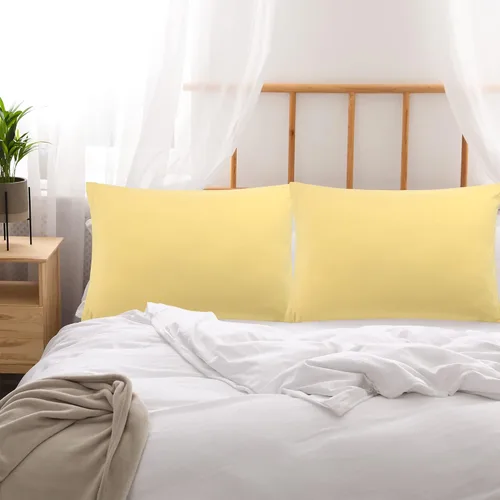 Vista 2 de uxcell Paquete de 2 fundas de almohada de microfibra suave serie 1800 con cremallera estándar (20 x 26 pulgadas), color dorado