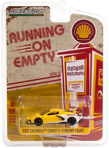 Vista 2 de Greenlight 41130-E Running on Empty Series 13 - Chevy Corvette C8 Stingray Coupé - Aceite Shell Escala 1:64