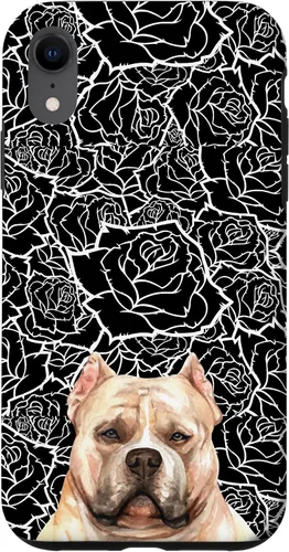 Vista 25 de American Bulldog Bully Dog Rose Flower Black White Pattern Case for iPhone 17
