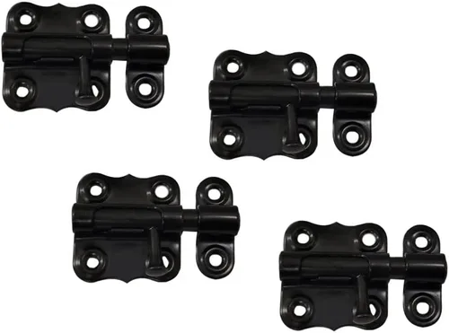 Vista 6 de QCAA Perno de barril deslizante, 2 1/2 ", acero, recubierto negro, paquete de 2, hecho en Taiwán
