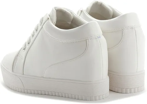Vista 2 de Zapatos de tacón alto para mujer suela suave color sólido elevador plataforma de plataforma para estudiantes