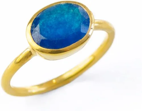 Vista 168 de Oval Birthstone Ring Bezel Set in Vermeil Gold, Sterling Silver, or Rose Gold, Stacking Birthstone Ring [rOMB]