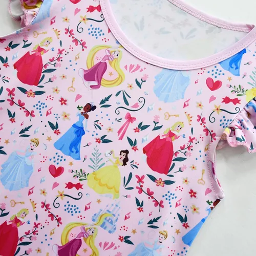 Vista 3 de WYYXXT Disfraz de princesa para niñas, vestido casual con estampado de dibujos animados