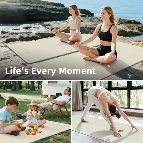 Vista 7 de Tapete de yoga extra grande – 72 x 48 pulgadas o 78 x 57 pulgadas, 1/4 a 1/2 pulgadas de grosor para mujeres y hombres, tapete de pilates