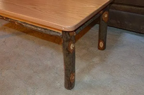Vista 4 de A&L Furniture Amish - Mesa de centro de madera maciza de nogal, acabado natural Natural Finish