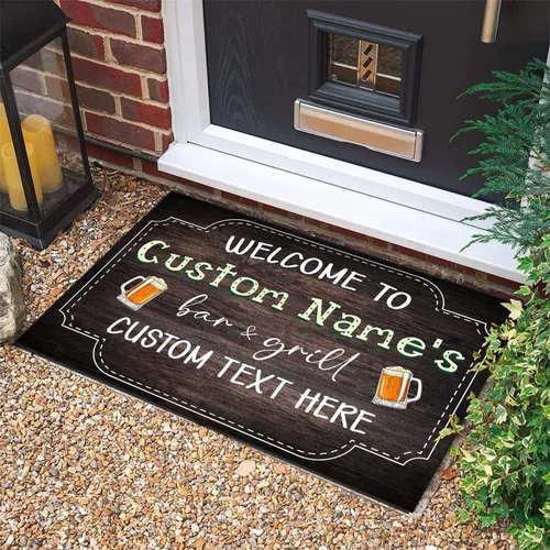Vista 11 de Tapete personalizado de bienvenida para bar familiar, tapete para puerta con nombre personalizado, cualquier barra de nombre, alfombra de puerta