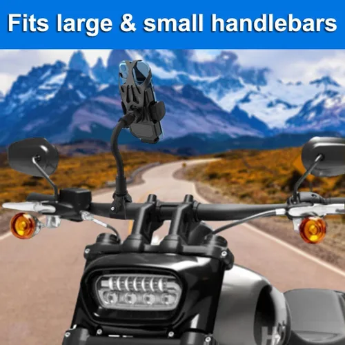 Vista 6 de Goosencek - Soporte para teléfono celular para motocicleta, manillar, bicicleta, moto, pelotón, cinta de correr, soporte para micrófono, scooter
