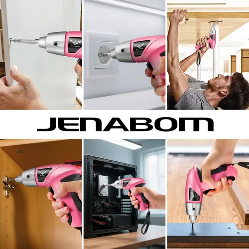 Vista 7 de JENABOM Destornillador inalámbrico recargable, destornillador eléctrico inalámbrico, 47 piezas, juego de destornilladores de potencia pequeña USB