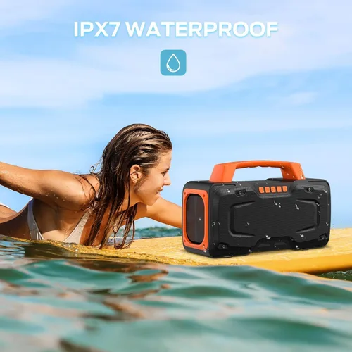 Vista 5 de BUGANI M118 - Bocina Bluetooth transportable, 50 W de gran potencia, carga rápida, entrada de micrófono, altavoz Bluetooth para exteriores, fiestas