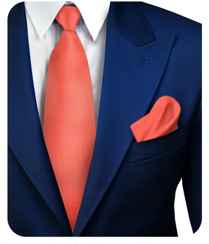 Vista 57 de Juego de corbata de satén sólido y pañuelo de bolsillo para hombre, conjunto de corbata a juego para hombre Ámbar