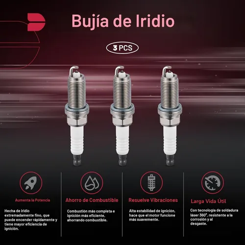 Vista 5 de BDFHYK 93298 Bujías de iridio compatibles con Mitsubishi Mirage 2014-2015 Mirage 2017-2020 G4 1.2L L3 Reemplazo para LZFR5BI-11 LZFR5BI11 1822A086