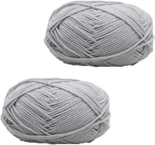 Vista 6 de 3.53 oz (2 rollos) Hilo de algodón de leche ecológico de algodón de ganchillo para tejer bufanda/hilo de ganchillo de lujo, cálido, suave, ligero, #1