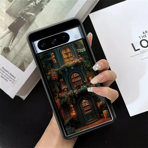 Vista 1627 de Compatible con Google Pixel 4A 5G Mobile Case Creative Acrylic Panel trasero Silicona Protección Grip especialmente diseñado para Google Pixel 4A 5G