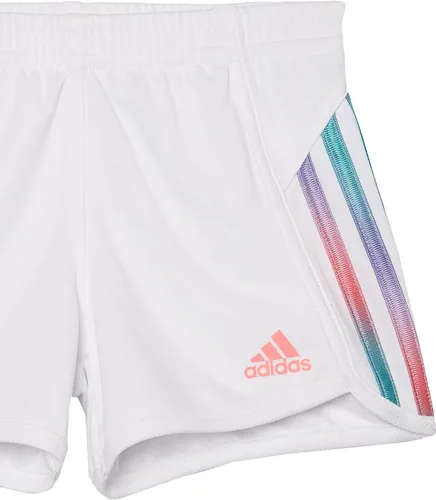 Vista 7 de adidas Pantalones cortos de malla con cintura elástica de 3 rayas, Semi Mint Rush