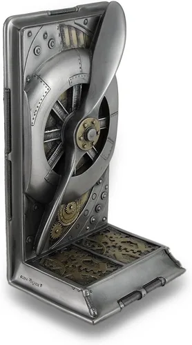 Vista 2 de Veronese Design Steampunk Metálico Acero/Latón Terminado Plano Hélice Solo Bookend