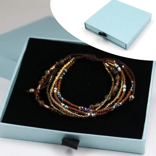 Vista 3 de YOUQIANREN Tobilleras bohemias para mujer, tobilleras bohemias ajustables para niñas, hechas a mano, 2 pulseras de playa trenzadas