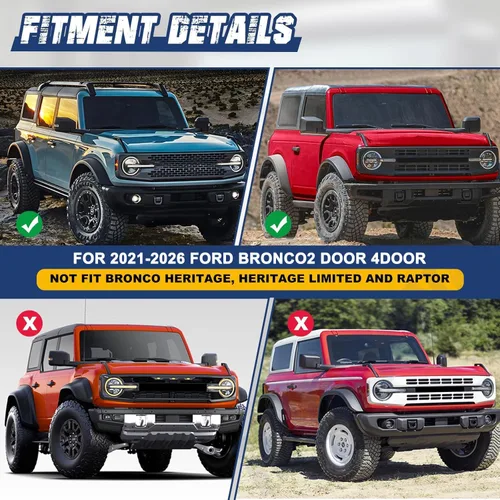 Vista 2 de Fender Flares - Cubierta de llanta para Ford Bronco 2021-2026 de 2