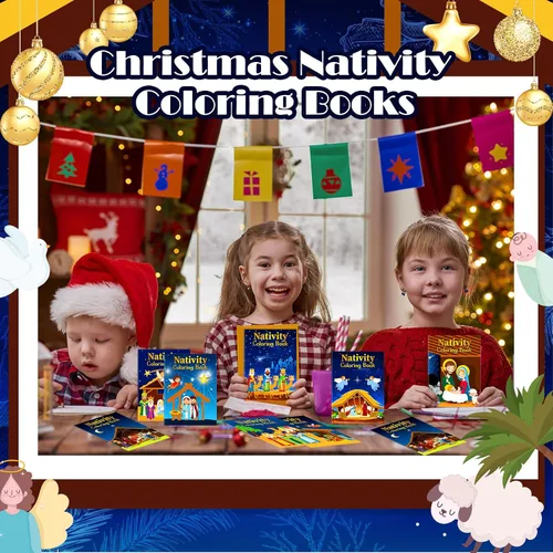 Vista 3 de Cholemy 24 libros para colorear de Navidad cristiana para niños