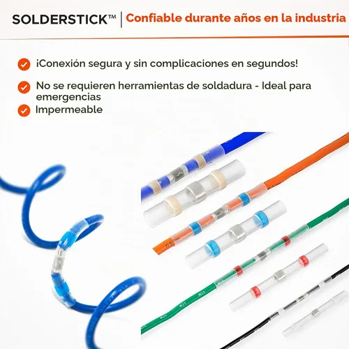 Vista 5 de 50 Piezas Kit de Conectores de Alambre Termorretráctiles Sellados con Soldadura Impermeables, Conectores de Alambre Termorretráctiles para Empalmes