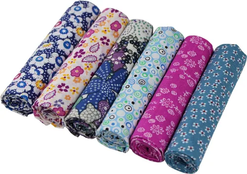 Vista 2 de UOOOM 6pcs 19.7 x 19.7 in Patchwork algodón tela DIY costura hecha a mano acolchado tela diferentes diseños (U-b902)
