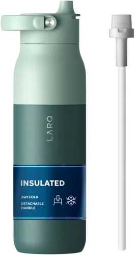 Vista 13 de LARQ Bottle Swig Top - Botella de agua de acero inoxidable aislada de 34 onzas con mango de silicona integrado, sin BPA, botella de agua Negro