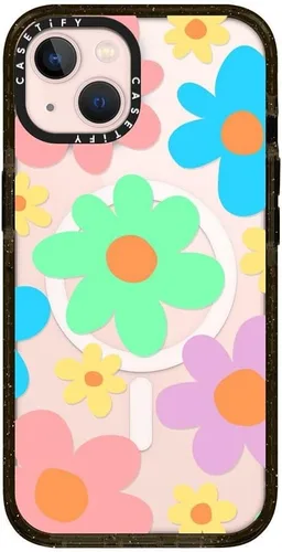 Vista 195 de CASETiFY Funda Impact para iPhone 13 [Protección contra caídas de grado militar 4X de 8.2 pies/Compatible con Magsafe] - #1 Mom - Transparente