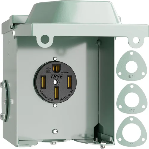 Vista 9 de BEBOBLY Caja de toma de corriente de 30 amperios para RV, receptáculo NEMA TT-30R de 125 voltios, enchufe exterior cerrado y con cerradura, panel
