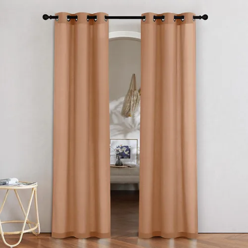 Vista 84 de NICETOWN - Cortinas de lino angora para ventana de cocina sobre el fregadero, con ojales, lino grueso angora, tratamientos cortos para ventanas