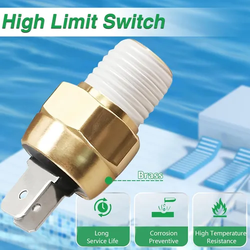 Vista 6 de El kit de reparación de calentador de piscina incluye sensor de combustión apilable, interruptor de límite alto y termistor de calentador compatible