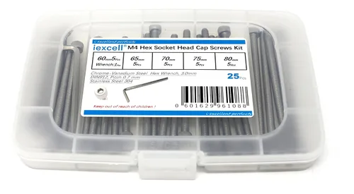 Vista 246 de iexcell Kit de tornillos de cabeza hexagonal de acero inoxidable 304, 100 unidades M2 x 0.157 in, paso de rosca de 0.016 in