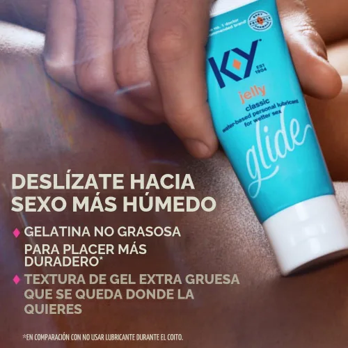 Vista 6 de K-Y Jelly Classic Fórmula a base de agua amigable con el cuerpo, 4 onzas líquidas, lubricante personal para sexo más húmedo para hombres, mujeres