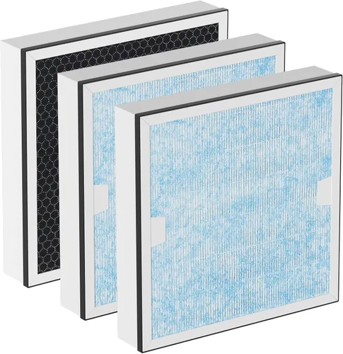 Vista 9 de HEPA 550 y carbón activado MERV-13 Juego de reemplazo de prefiltro compatible con limpiador de aire AlorAir CleanShield, 2 HEPA y 5 prefiltros