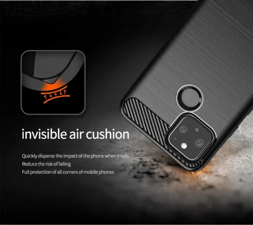 Vista 4 de Asuwish Funda compatible con Google Pixel 5 y protector de pantalla de vidrio templado, accesorios de celda, fundas protectoras de silicona TPU