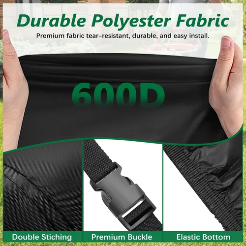 Vista 7 de Himal Outdoors Funda para cortacésped de giro cero, poliéster Oxford 600D resistente, protección UV, ajuste universal con cordón y bolsa