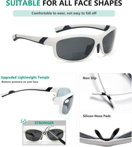 Vista 15 de Eyekepper Gafas de sol deportivas bifocales polarizadas para mujer
