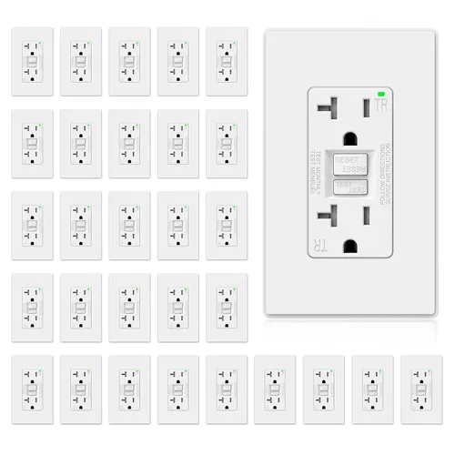 Vista 15 de ELEGRP Toma GFCI de 15 amperios, toma eléctrica GFI de autoprueba con diseño más delgado, receptáculo GFCI resistente a manipulaciones TR