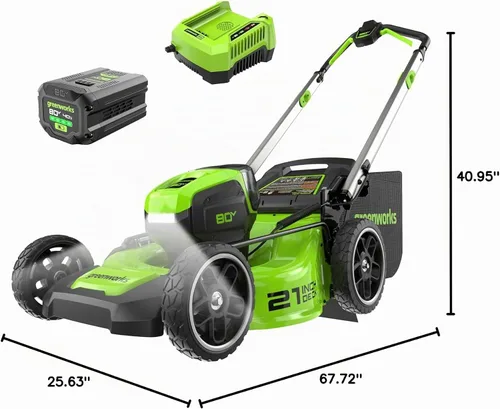 Vista 16 de Greenworks - Cortacésped de empuje de 80 V y 21 pulgadas, batería de 4.0 Ah y cargador