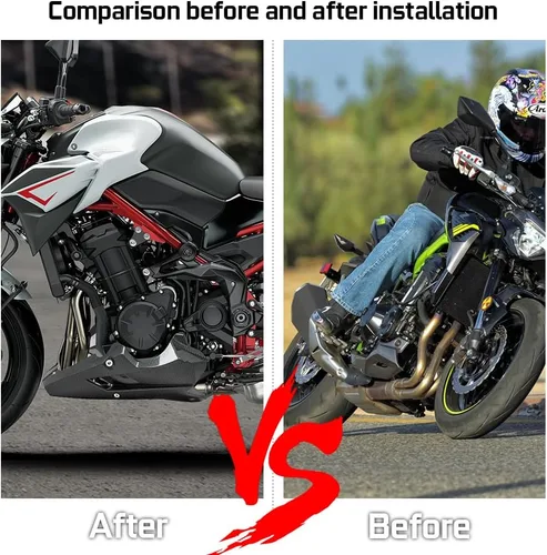 Vista 5 de Cubierta inferior del alerón del motor de la motocicleta compatible con Kawasaki Z900 2020 2021 2022 2023 2024 Z 900 marco de carrocería panel Negro
